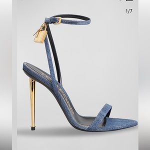 Tom Ford Denim padlock heels size 38.5EU